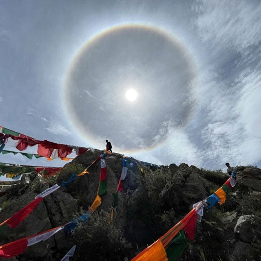 Buddhist prayer flags wind carrying prayers positive energy manifestation