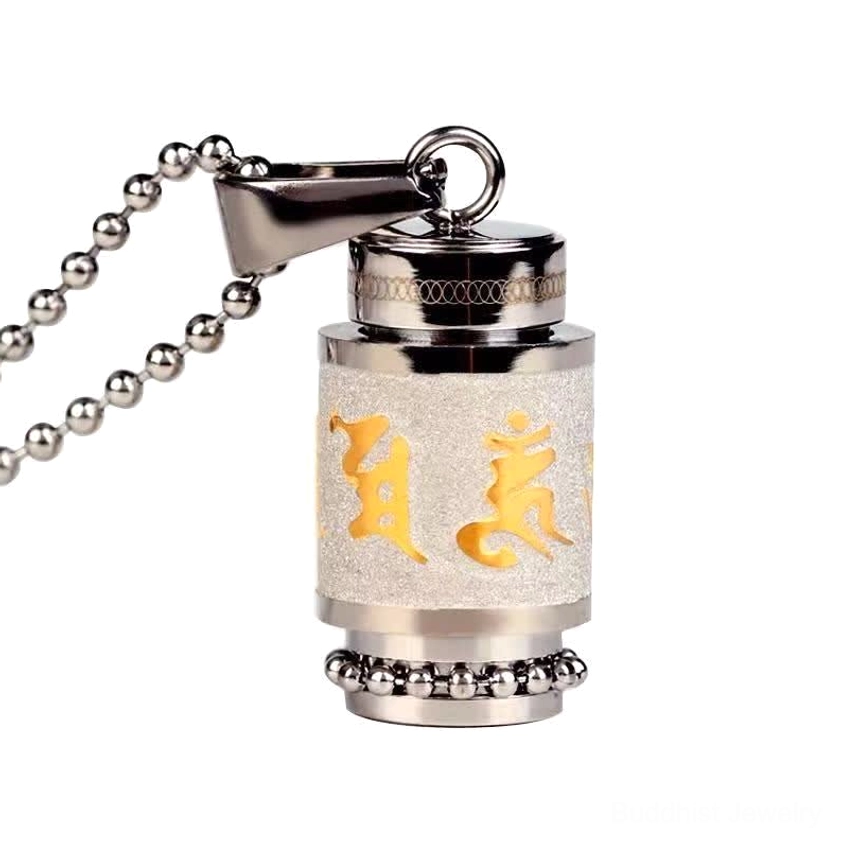 Protection amulet buddhist pendant with adjustable lanyard and quality titanium steel construction