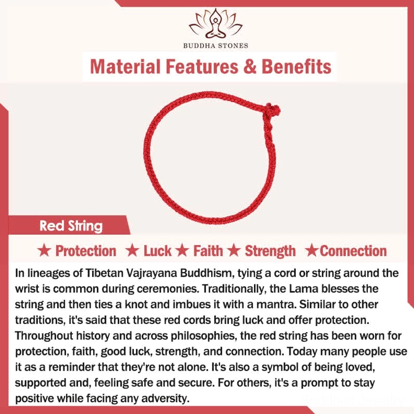 Buddhist protection bracelet gift featuring zodiac symbols and sacred red string blessing
