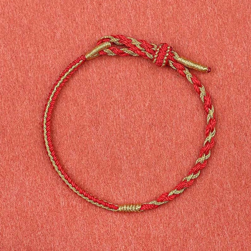 Buddhist red string bracelet for spiritual protection, good luck, and mindfulness practice