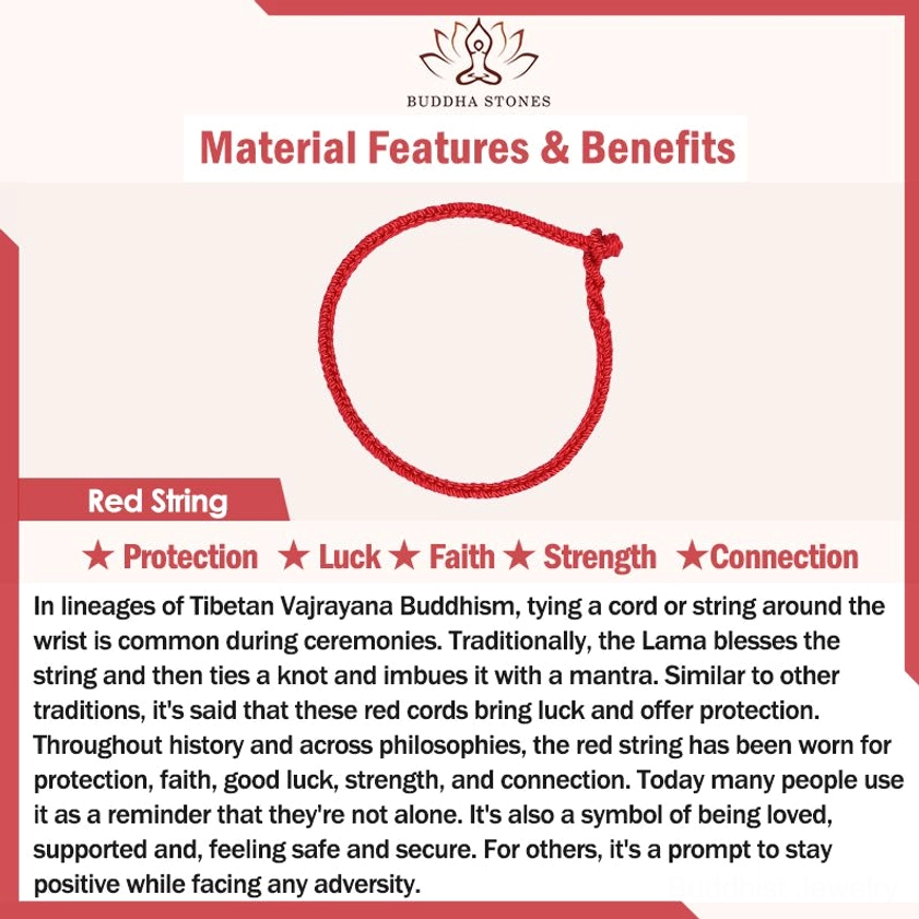 Buddhist Red String Bracelet with Spiritual Significance - Traditional Vajrayana Blessing Cord for Good Luck and Inner Peace