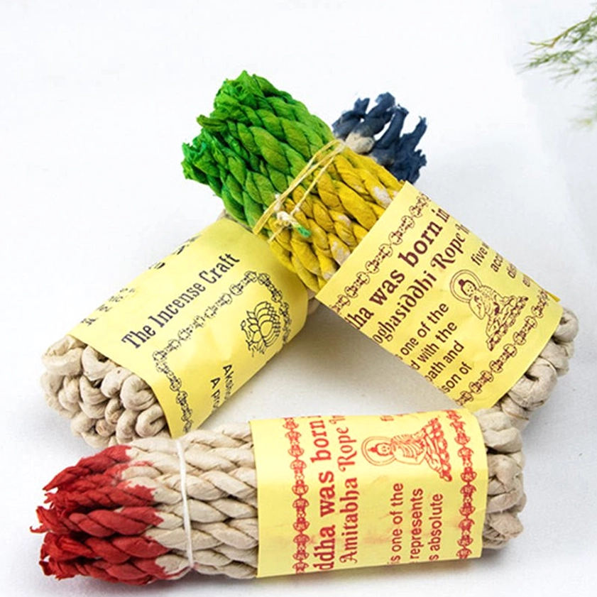 Frankincense Buddhist rope incense 50-piece box for spiritual ceremonies, sacred rituals, and deep meditation practices