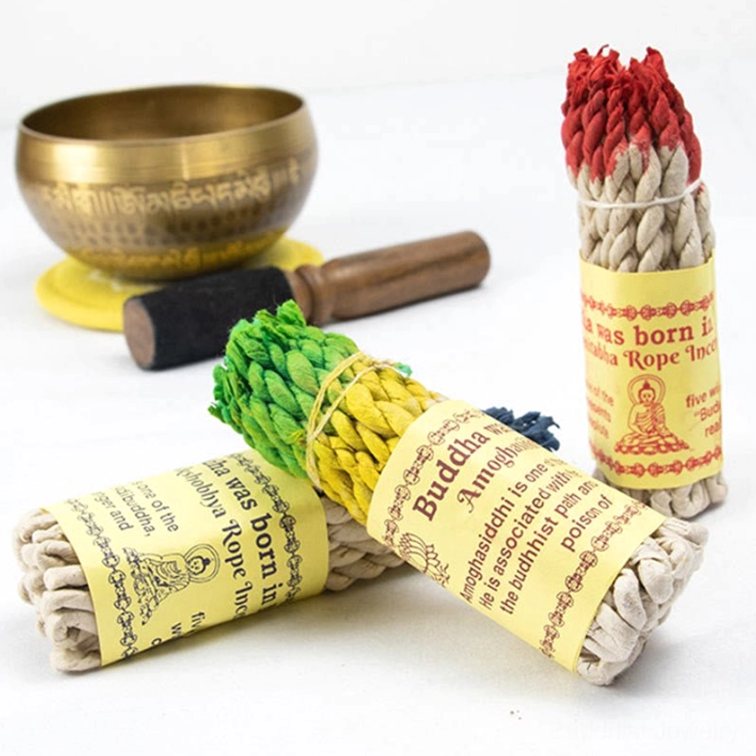 Sandalwood Buddhist rope incense 50-piece collection for emotional healing, chakra balancing, and spiritual awakening meditation