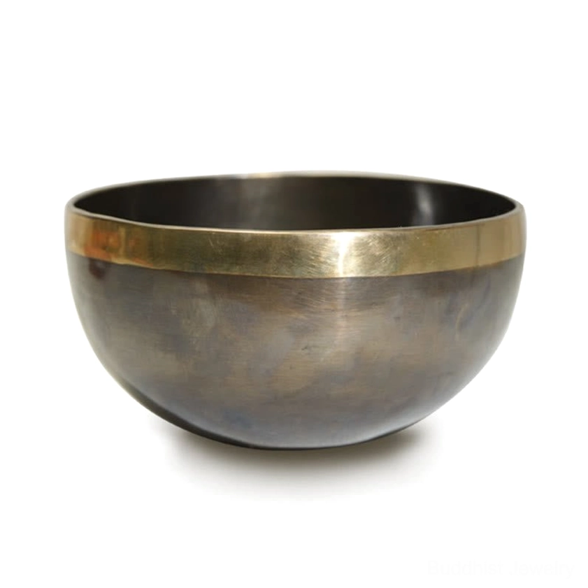 Buddhist singing bowl artisan copper craftsmanship with visible surface texture and authentic handmade character marks