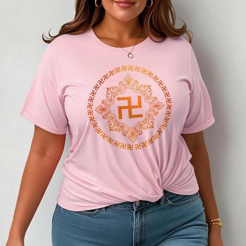 Lightweight Buddhist swastika spiritual t-shirt perfect for meditation and yoga practice
