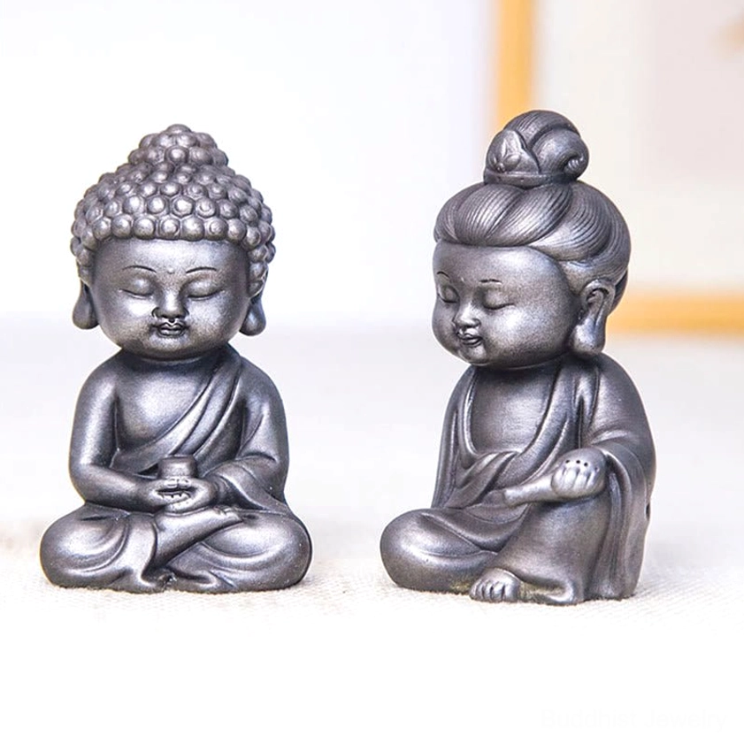 Polished bodhisattva statue collection handmade resin Buddhist trinity display