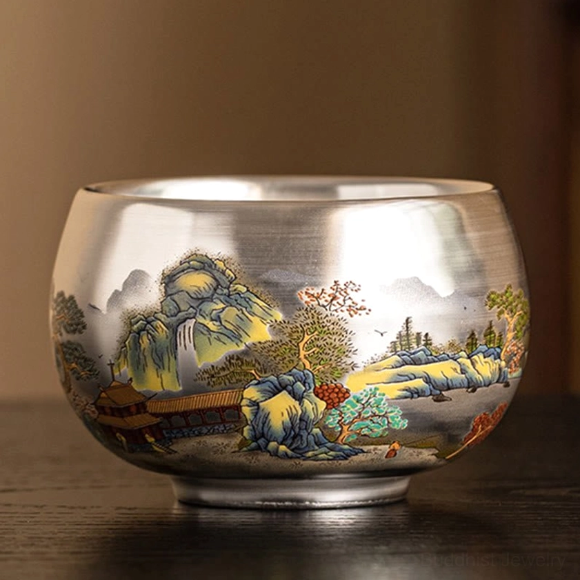 Buddhist valley tea cup 120ml sanctuary peaceful refuge handcrafted ceramic spiritual