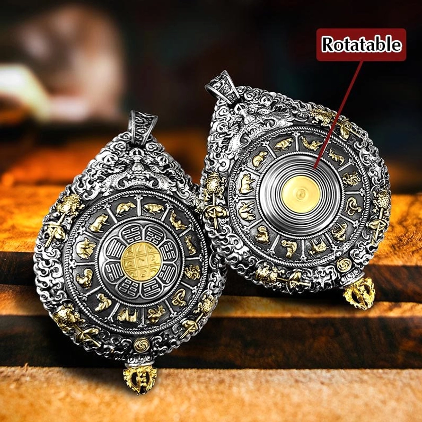 Buddhist zodiac natal buddha pendant collection showing all twelve zodiac animal signs with corresponding bodhisattva guardians