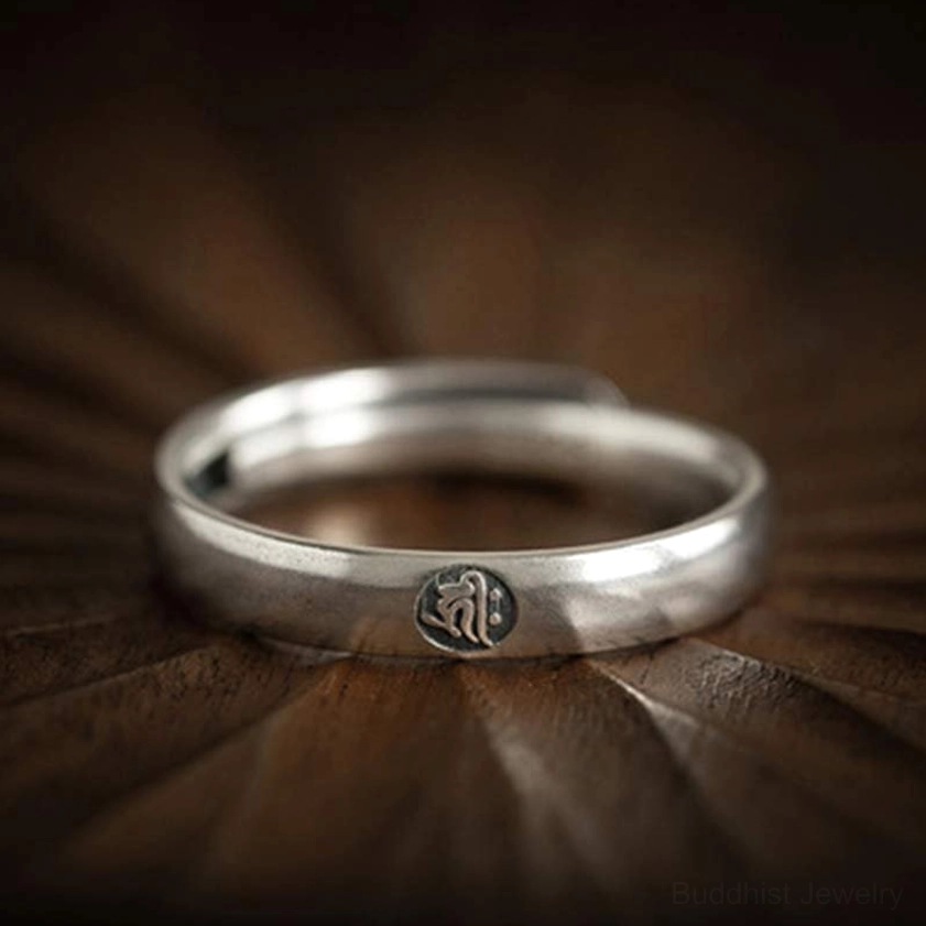 Buddhist zodiac natal buddha sterling silver ring collection showcasing multiple zodiac animal designs