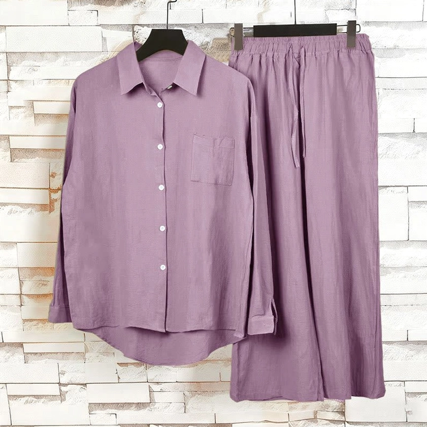 Burgundy meditation cotton two-piece clothing set spiritual practice lifestyle