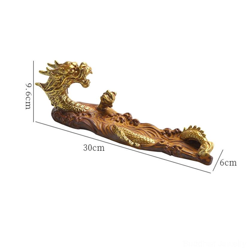 Hand-carved ceramic dragon incense burner for meditation and spiritual practice, functional decoration piece