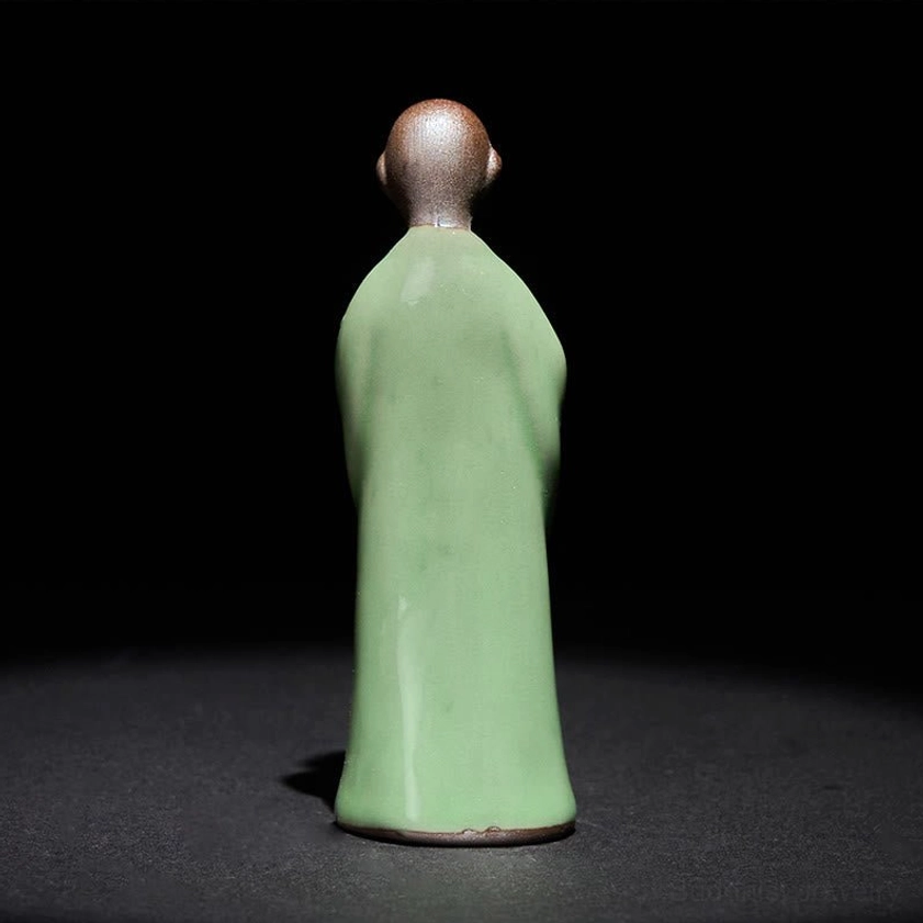 Ceramic monk statue spiritual home decor calm serene energy positive vibes