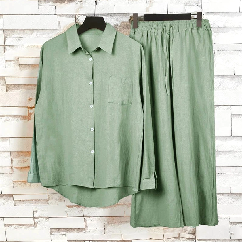 Charcoal gray meditation cotton two-piece clothing set zen lifestyle
