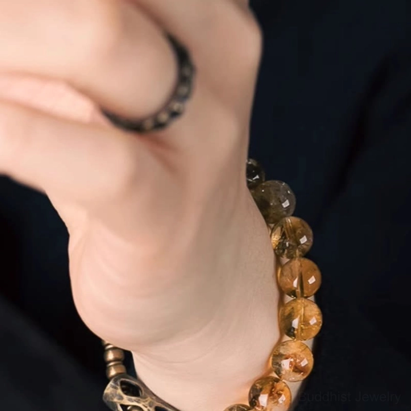 Citrine prosperity bracelet handcrafted with natural beads for wealth attraction and spiritual balance