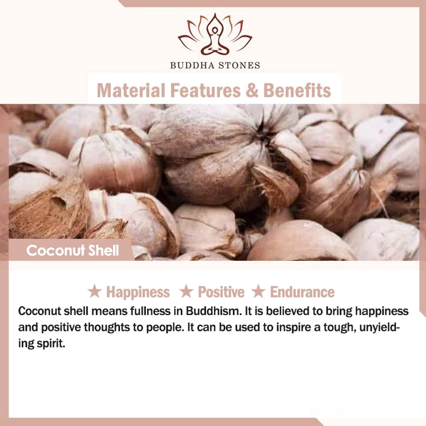 Buddhist coconut shell brass bracelet gift packaging presentation