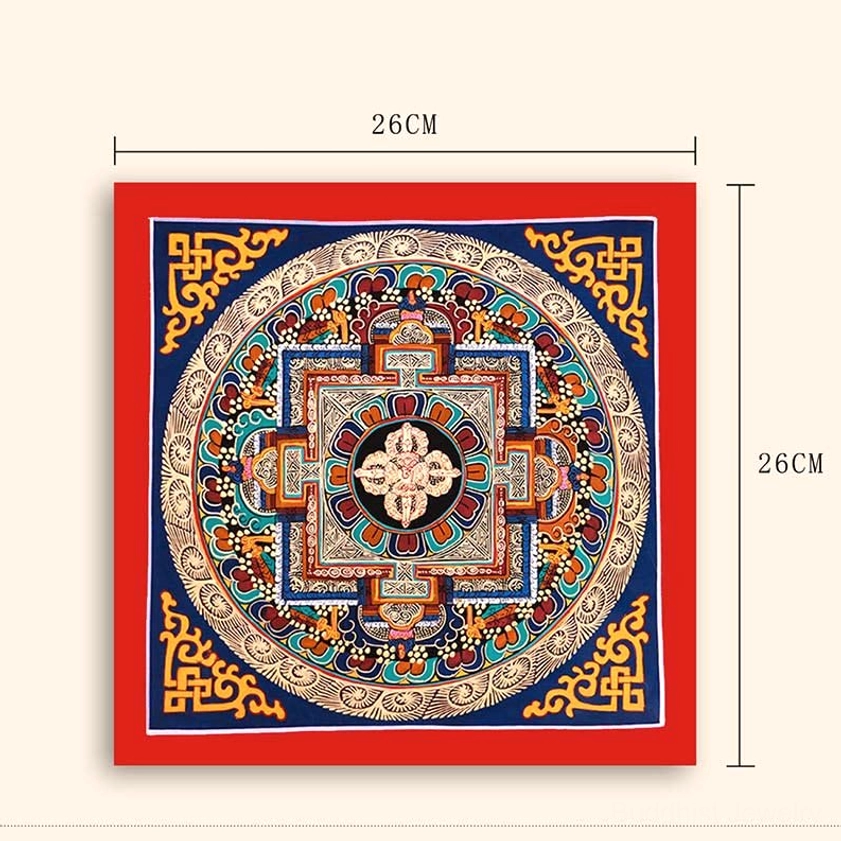 Collectible handmade Buddhist thangka with unique random color patterns in blind box spiritual art series