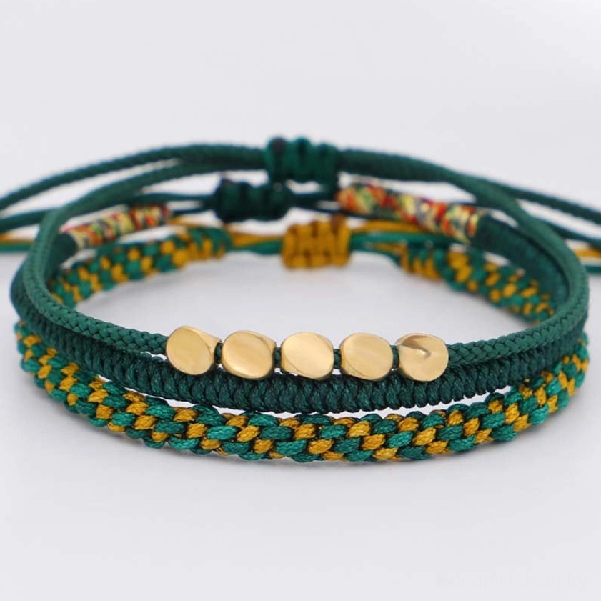 Handmade copper bracelet style 2 with navy blue and warm gold beads adjustable size