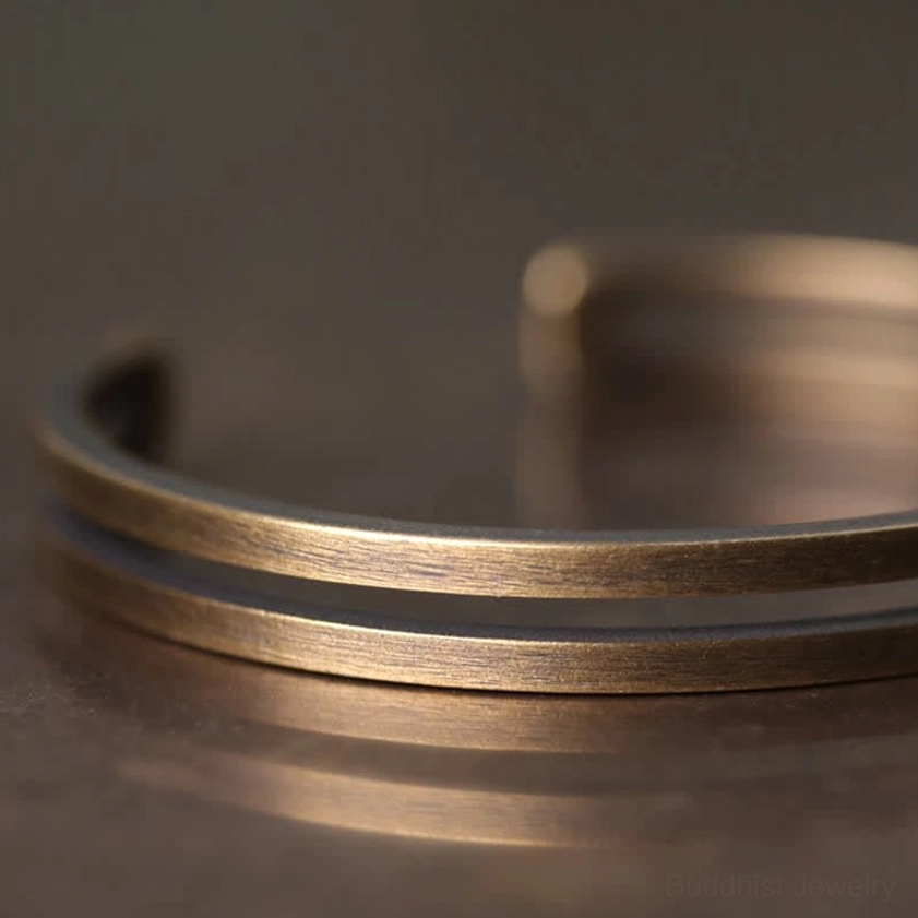Copper bracelet for wealth attraction and spiritual healing - adjustable open cuff design