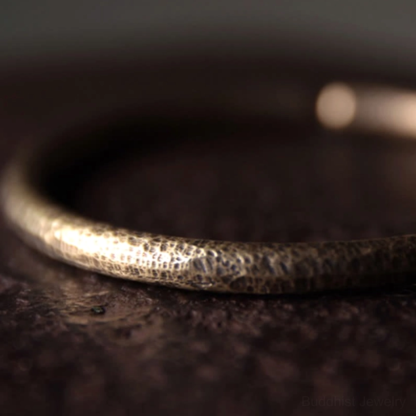 Copper buddha balance bracelet - authentic hand-forged artisanal open cuff design