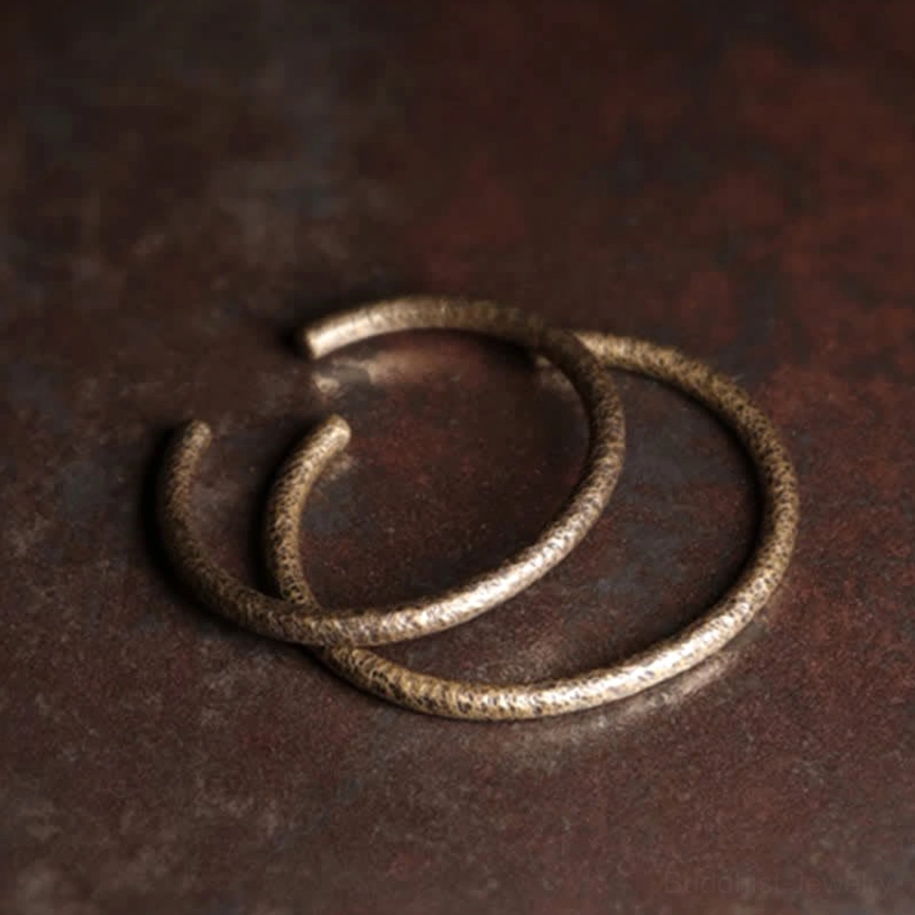 Copper buddha balance cuff bracelet - adjustable bangle for meditation and inner peace