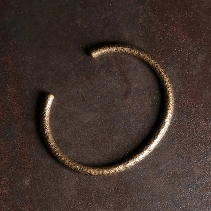 Copper buddhist balance open cuff bracelet - wearable spiritual tool for mindfulness practice