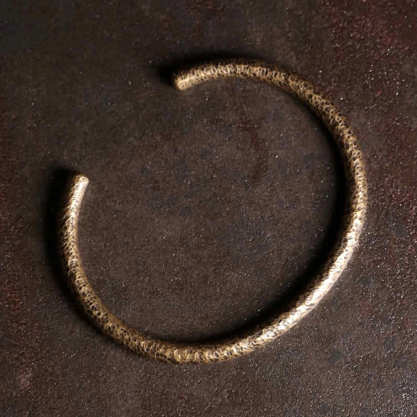 Handcrafted copper buddha balance cuff bracelet - open design with adjustable gap for all wrist sizes