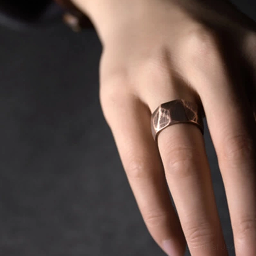 Copper prosperity ring material detail showing premium brass alloy quality and durability