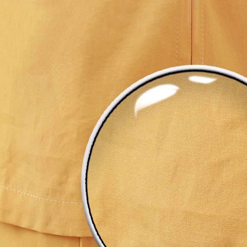 Cotton linen fabric close-up magnifying glass woven texture breathable material