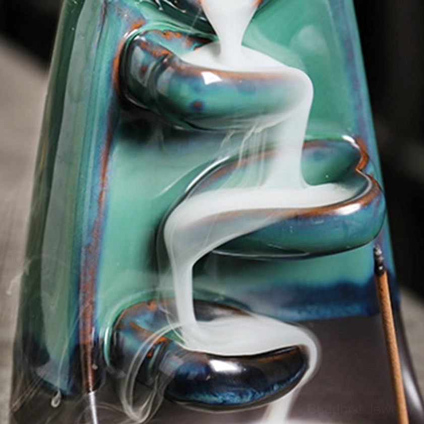 Handcrafted couple embrace ceramic backflow incense burner for meditation and relaxation