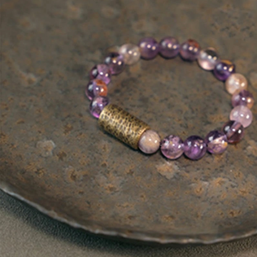 Buddhist crystal bracelet lifestyle photography showing daily spiritual protection wear