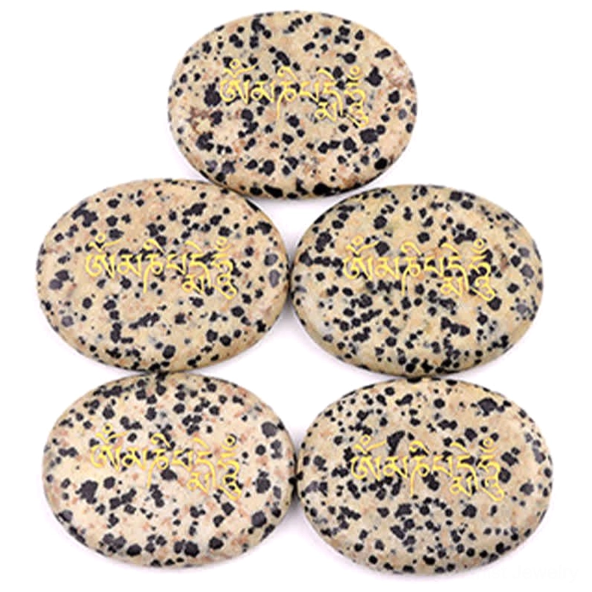 Dalmatian jasper stone benefits card - protection joy faith achievement