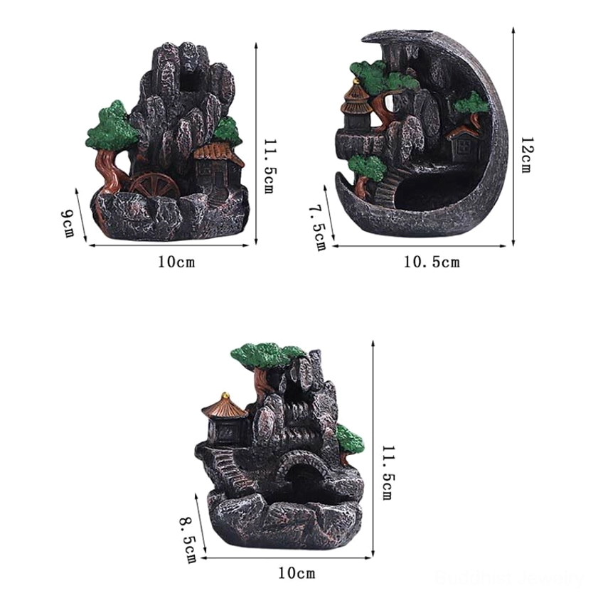 Decorative backflow incense holder creating peaceful atmosphere with cascading smoke