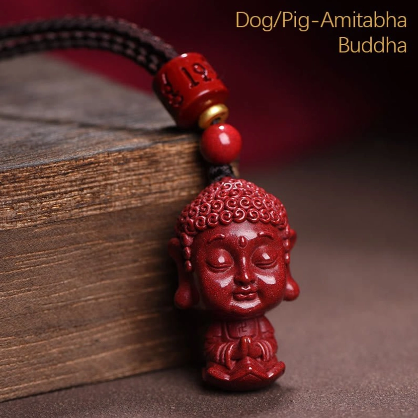 Dog/Pig Amitabha Buddha natal Buddha cinnabar pendant with protective charm