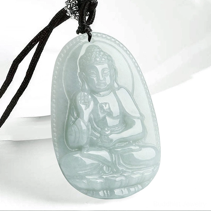Dog Pig zodiac Buddha jade pendant compassionate guardian spiritual necklace