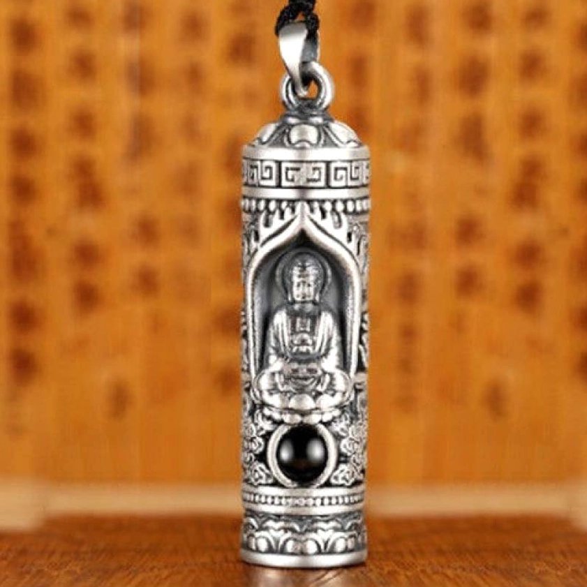 Dog pig zodiac guardian Buddha pendant embossed design for loyalty protection and spiritual alignment