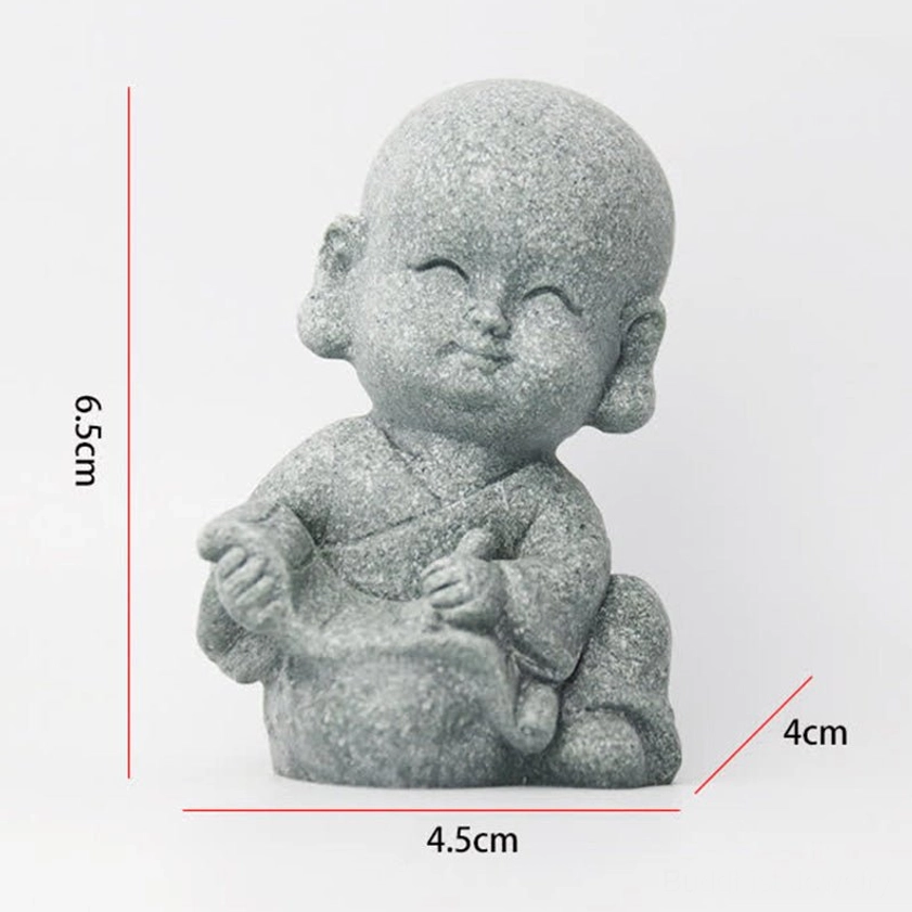 Don't move monk Buddha statue - stillness and inner stability symbol in matte finish