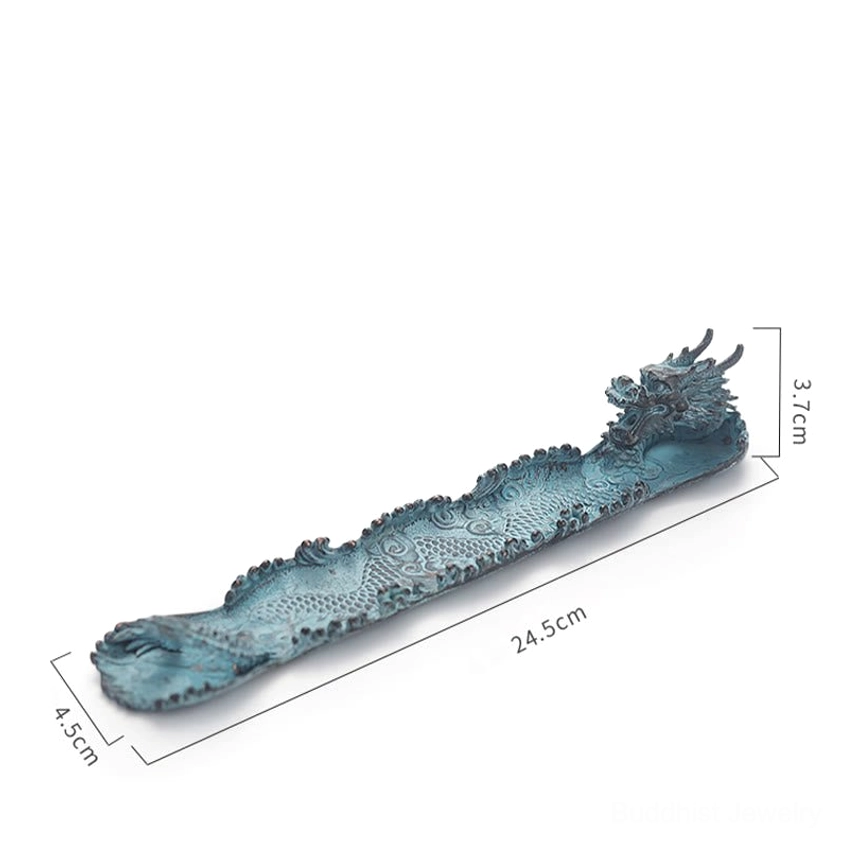 Dragon incense burner handcrafted alloy meditation tool, spiritual protection symbol for Buddhist practice