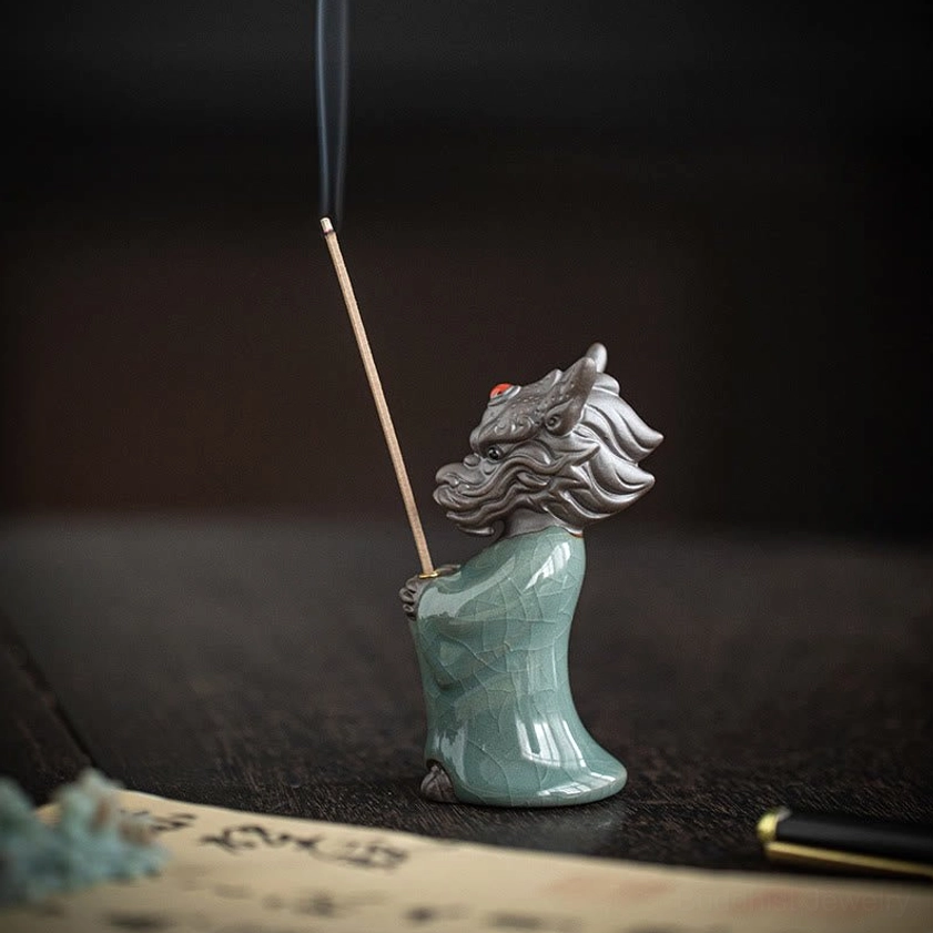 Dragon king incense holder for meditation room yoga studio feng shui spiritual practice and mindfulness