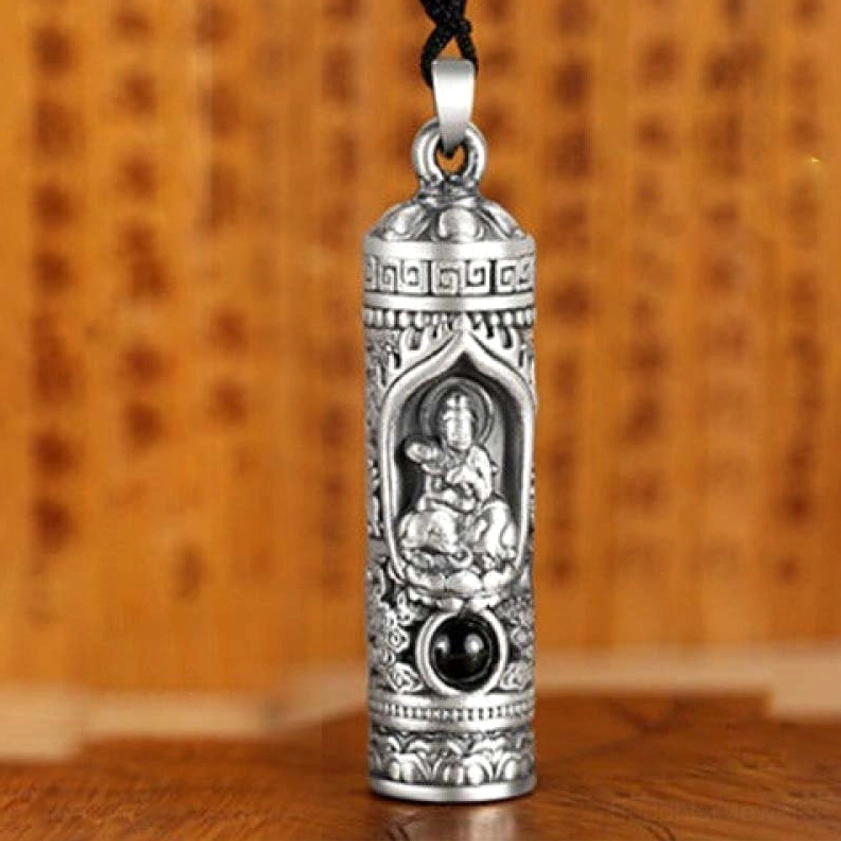 Dragon snake zodiac guardian Buddha projection pendant with embossed Bodhisattva and transformation symbolism