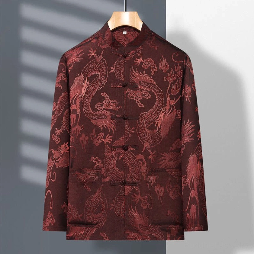 Dragon tang suit frog button closure detail traditional Chinese knot button design