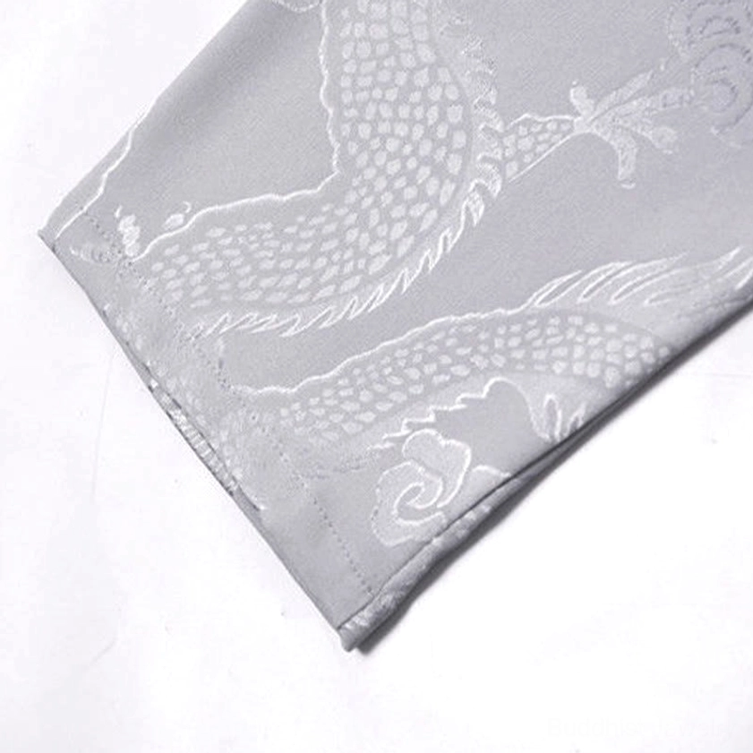 Dragon tang suit pants wine red traditional Chinese elastic waistband comfort fit