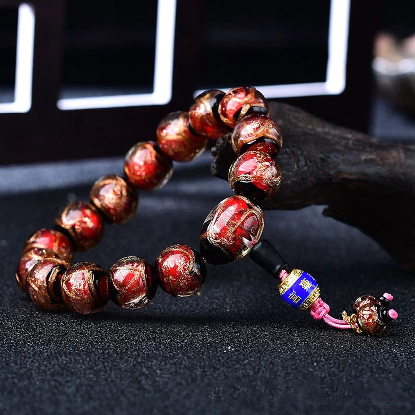 Dragon vein agate beaded bracelet showing natural variations and authentic gemstone patterns