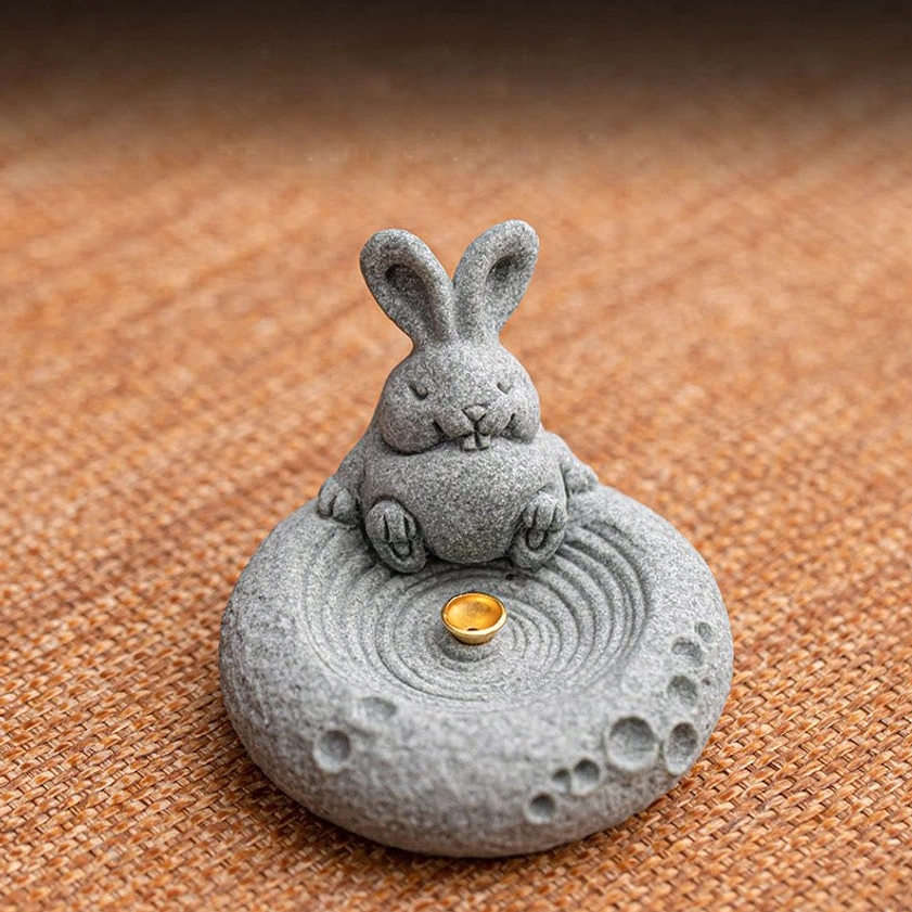 Dragon zodiac incense burner handcrafted green sandstone celestial energy