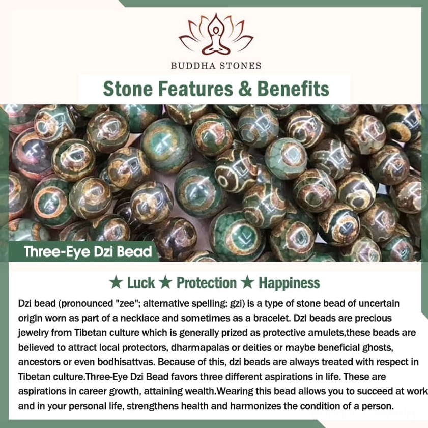 Dzi bead bracelet collection image showing various eye patterns Buddhist protection jewelry styles