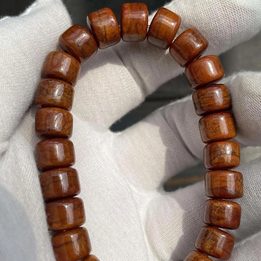 Buddhist three-eyed Dzi bone bead bracelet for protection and prosperity spiritual jewelry