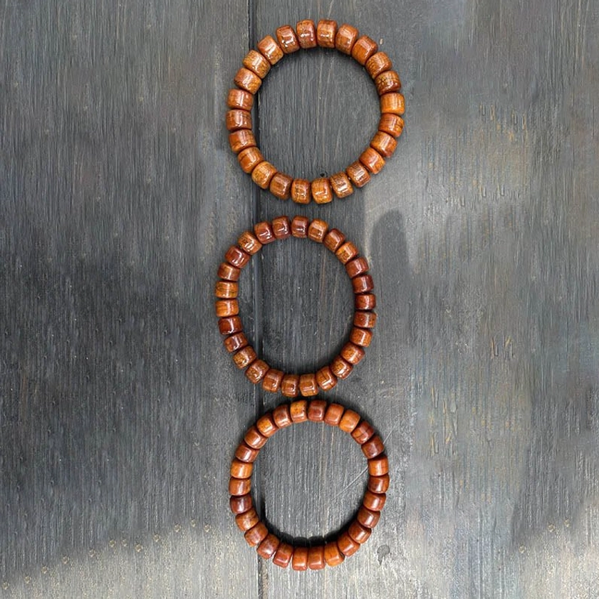 Three-eyed Dzi bone bead bracelet with red agate for wealth and longevity Buddhist bracelet