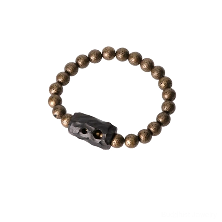 Ebony wood copper Buddhist bracelet for protection and spiritual balance handcrafted with premium materials