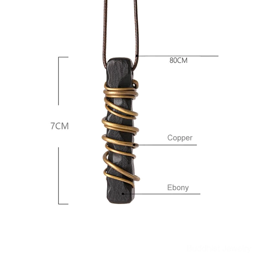 Ebony wood zen circle necklace pendant gift for mindfulness and buddhist practice