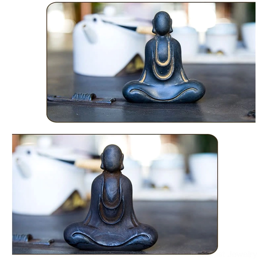 Eco-friendly Buddha sculpture made with sustainable iron powder and natural resin materials