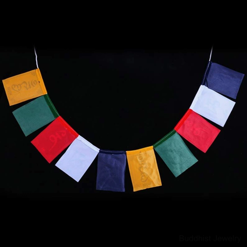 Buddhist prayer flags eco-friendly natural materials environmentally conscious spiritual practice